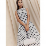 Retro varrukateta t&auml;piline pikk kleit T&auml;piline kleit Elegantne naister&otilde;ivas kevadeks ja suveks S valge