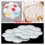 5 TK/KOMPLEKT Palett Kunst Alternatiivid V&auml;rvialus Kunstnik Akvarell Plastikust Palett Tarvik Valge Akvarellpalett Pigmendialus 5pcs/set