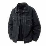 Meeste teksajakk Vabaaja L&otilde;tv L&otilde;ige N&ouml;&ouml;bitav Denim Veoauto Jope Mantel Mitme V&auml;rviga M must