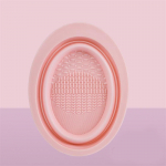 Pehme silikoonist meigipintsli puhastusvahend kokkupandav puudripuhastuskauss lauv&auml;rvipintsli puhastuspadja ilut&ouml;&ouml;riistad kaasaskantav pesu roosa