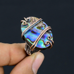 Abalone Shell Handmade Copper Wire Wrap Jewelry Ring Size 5.5 e1a50