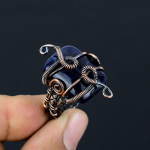 Sodalite Handmade Copper Wire Wrap Jewelry Ring Size 9 y1u50