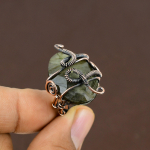 Labradorite Handmade Copper Wire Wrap Jewelry Ring Size 4.5 a5g99