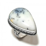 Dendrite Opal Handmade 925 Sterling Silver Jewelry Ring Size 7 q7c75