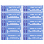 2 komplekti p&otilde;randakleebis ohutu vahemaa m&auml;rk marker hoiatuskleebis poele haiglale koolile B004