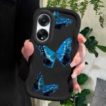 V&auml;rvitud muster Big Wave Edge pehme silikoon materjal Macaron telefoni &uuml;mbris p&otilde;rutuskindel kaitsev kummist &uuml;mbris OPPO Reno Realme jaoks OPPO A9X must