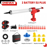 ONEVAN juhtmeta elektriline liimip&uuml;stol mitmeotstarbeline elektriline klaasivuugip&uuml;stol liimitihendi t&ouml;&ouml;riist 21V 18V akule 2 Battery EU Plug