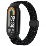 Punutud rihm Xiaomi Mi Band 8 elastse nailonist soolosilmusega reguleeritava kellarihmaga Magnetlukuga k&auml;ev&otilde;ru Miband 8 NFC jaoks for Miband 8