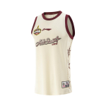 Li Ning CBA seeria spordi vabaaja &uuml;mara kaelusega tr&uuml;kiga f&auml;niversiooni professionaalne korvpallis&auml;rk unisex s&auml;rk riisivalge AAYV213-2 L