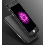 Coque compatible Apple iPhone 6 - 6S - Coque Noir + Verre Tremp&eacute; - Housse Etui 360 Rigide Plastique Dur Int&eacute;grale Phonillico&reg;