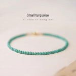 3mm naturaalne t&uuml;rkiissinine k&auml;ev&otilde;ru 14k kullaga - &Otilde;rn naiste &uuml;he rea k&auml;ev&otilde;ru kingituseks 3MM Turquoise with 15+4CM Extension Chain