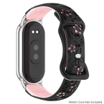 Naiste silikoonist lilledega 3D-graveeringuga k&auml;ev&otilde;ru Xiaomi Band 10 NFC nutikellale, hingav kellarihm Xiaomi Band 9 8 NFC rihmale Mi Smart Band 10/10NFC