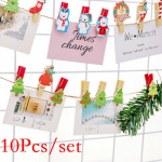 10 tk/komplekt J&otilde;uluvana puidust klambrid Mini puidust riide-, foto-, paberi- v&otilde;i k&auml;sit&ouml;&ouml;klamber B