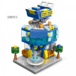 Minipood Turg T&auml;navavaate komplektid Mudel ehitusplokid Hamburger Restoran Jaepood Loominguline arhitektuur S&otilde;ber T&uuml;druk Linn