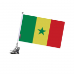 Drapeau - S&eacute;n&eacute;gal - 27 x 35 cm - M&acirc;t &agrave; Ventouse - Acier Inoxydable - Impression Recto/Verso