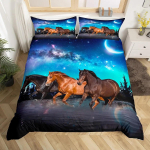 Galopeeriva hobuse voodipesukomplekt Hobuse tekikate &Uuml;heinimese T&auml;is Suur Kuningas Talumaja Loomad Tekikate Lastele T&uuml;drukutele Teismeliste Toa jaoks AU Single(140x210cm)