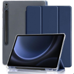 Kaitsekate - BOOLING - Samsung Galaxy Tab S10 Lite/S10 FE/S9 FE jaoks - Silikoon - Tumesinine - Pliiatsihoidjaga sinine