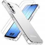 Coque de Protection - BOOLING - Samsung Galaxy A17 4G/5G - Silicone Transparent - 2 Verre Tremp&eacute;