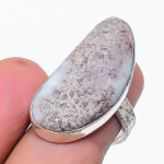 Natural Larimar Gemstone Handmade 925 Sterling Silver Jewelry Ring Size 7 r0q83