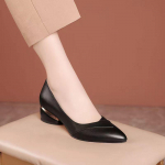 Kingad naistele 2024 Mokassiinid keskmise kontsaga Naiste suvised jalatsid Terava ninaga Plokk-kontsaga Massiivsed Mustad Kontor Viimased Noored 41