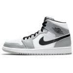 Air Jordan 1 Mid Suitsuhall Meeste Tossud Hele-Suitsu-Hall Must Valge 554724-092 42.5