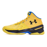 Under Armour Curry 2 Retro GS Double Bang laste tossud, kollane, Steeltown-Gold, taksi 3026302-700 38.5