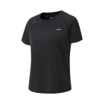Li Ning Cool Tea T Mugav Vabaaja Lihtne Mitmek&uuml;lgne &Uuml;mmarguse Kaelusega Pullover L&uuml;hikeste Varrukatega T-s&auml;rk Naiste T-s&auml;rgid Must ATSV594-5 XXL