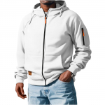 Kapuutsiga sporditreeningkost&uuml;&uuml;m Unisex jooksuriided pikkade varrukatega pullover Pusad Pusa XXL valge