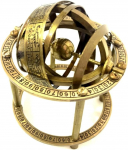 Messingist Armillaarsf&auml;&auml;r Antiikviimistlusega Merenduslik Gloobus Meres&otilde;idu Lauadekoor M aero