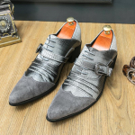 Luksusbr&auml;nd Meeste Nahast Kingad Hall/Must Krokodillimuster Terav Nina Vabaaja Meeste Elegantne Jalan&otilde;u Slip-on Loafers Kingad Meestele 38 hall v&auml;rv
