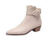 Kingad Naised 2024 Pahkluuni Naiste Saapad Elegantne Moodsad Saapad Naised Applique Terava Ninaga Tagant Lukuga Madala Kontsaga Vabaaja Jalatsid Naised 35