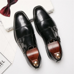 Brogue Meeste Monk Strap Pidulikud Kingad Ehtsast Nahast K&auml;sitsi Valmistatud Topeltpandlad Tiibotsaga Varvas Pulm &Auml;ri Kleitkingad Meestele 38 must