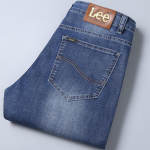 Lee Meeste Paksud Elastsed Sirge S&auml;&auml;rega Teksad S&uuml;gis/Talveks - Vabaaja Slim Fit Keskealise &Auml;ristiili jaoks 33 blue