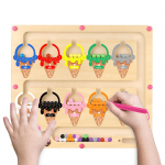 Montessori magnetm&auml;nguasjad, magnetiline v&auml;rvi- ja numbrilab&uuml;rint, puidust magnetkuulid, harivad m&auml;nguasjad 3- ja 4-aastastele, peenmotoorika tegevused