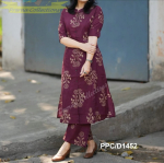 Naiste Puuvillane Disainer Kurti India Bollywood Top Tuunika Etniline Kurta p&uuml;ksikomplekt M veini