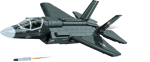 COBI 5912 F-35B Lightning II h&auml;vitaja mudelikomplekt, Relvaj&otilde;udude seeria, 1:48. skaala, 614 osa, minifiguuriga, hall gray