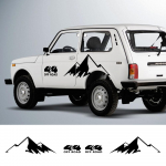 Autoukse k&uuml;ljekleebised LADA NIVA 1600 4x4 logoga Vin&uuml;&uuml;lkile dekoratsioonikleeps Maastiku m&auml;etipu stiil Auto tuuning Matt Gold