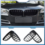 Car Gloss Black Kidney Grill Dual Slats Racing Grill BMW 5-seeria F10 F11 F18 520d 530d 540i 2010-2017 asendusosa jaoks Double Line Black