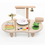 Laste trummikomplekt Puidust muusikainstrumendid v&auml;ikelastele Beebid Eelkooliealised Hariduslikud muusikam&auml;nguasjad Montessori m&auml;nguasjad lastele vanuses 3-6 beige
