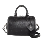 MCM Ella Eemaldatava Logoga Reljeefne Ripatsiga Bostoni Kott Naiste K&auml;ekotid Must MWBFAEA03BK001 Basic Set (Bag+Dust Bag)