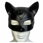 Filmikost&uuml;&uuml;m Seksikas Kassnaine Cosplay Lateksmask Superkangelase Filmikost&uuml;&uuml;m Pooln&auml;oga Must Maskeerimismask Halloweenipeo Rekvisiidid One Size must