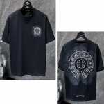8969 CHROME HEARTS 2026 Suvi Uus K&otilde;rge Kvaliteediga Puuvillane &Uuml;mmarguse Kaelusega L&otilde;tv Suur Suurus Meeste ja Naiste T-s&auml;rk Paaride T-s&auml;rk S must
