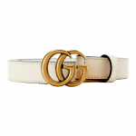 GUCCI GG Marmont topelt G logoga pandlaga metallist nahast v&ouml;&ouml; naistele 2 cm lai 65-Basic Packaging-Dust Bag or Box valge