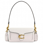 Coach Tabby 20 Br&auml;ndi logo Kl&otilde;pskinnitus Poleeritud Klibukivist Nahast K&auml;es kantav Crossbody &Otilde;lakott V&auml;ike Naiste k&auml;ekotid Kriit CY201-B4HA Gift Box Set (Basic Set+Yellow Box)