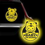Baby On Board Sticker for Cars, Cute Koala High Intensity Reflective Waterproof Vinyl Car Decal Kids in Car Safety Sign 6 x7