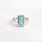 Akvamariin Emerald-l&otilde;ikega Statement S&otilde;rmus, 925 Sterling H&otilde;be Ehted, Minimalistlik K&auml;sit&ouml;&ouml; Boho S&otilde;rmus Naistele 9 gray