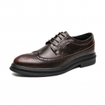 Klassikalised Brogues Meeste &Otilde;htukleidid Oxfordi Kingad Meestele Nahast Formaalne Jalats Meeste L&auml;ikivad Retro Kingad Luksuslikud K&otilde;rgklassi Korterid 38 pruun