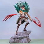 Anime Attack on Titan Figuur Shingeki no Kyojin Levi Mikasa Ackerman PVC Tegevusfiguur M&auml;nguasi GK M&auml;ngu Kuju Kollektsiooni Figuur Nukk W145839WW- gray