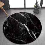 Valge kulla marmorist &uuml;mmargune vaip libisemiskindel lemmikloomas&otilde;bralik vaip magamistoa elutoa jaoks kaasaegne kodu sisustus Diameter 90cm(35in) gray