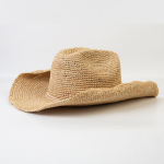 K&auml;sitsi heegeldatud naturaalsest raffiast &otilde;lg Westerni Cowboy M&uuml;ts Naistele Meestele Suvine Lai &Auml;&auml;r P&auml;ikesem&uuml;ts V&auml;litingimustes Hingav Ranniku Panama M 56-58cm beige